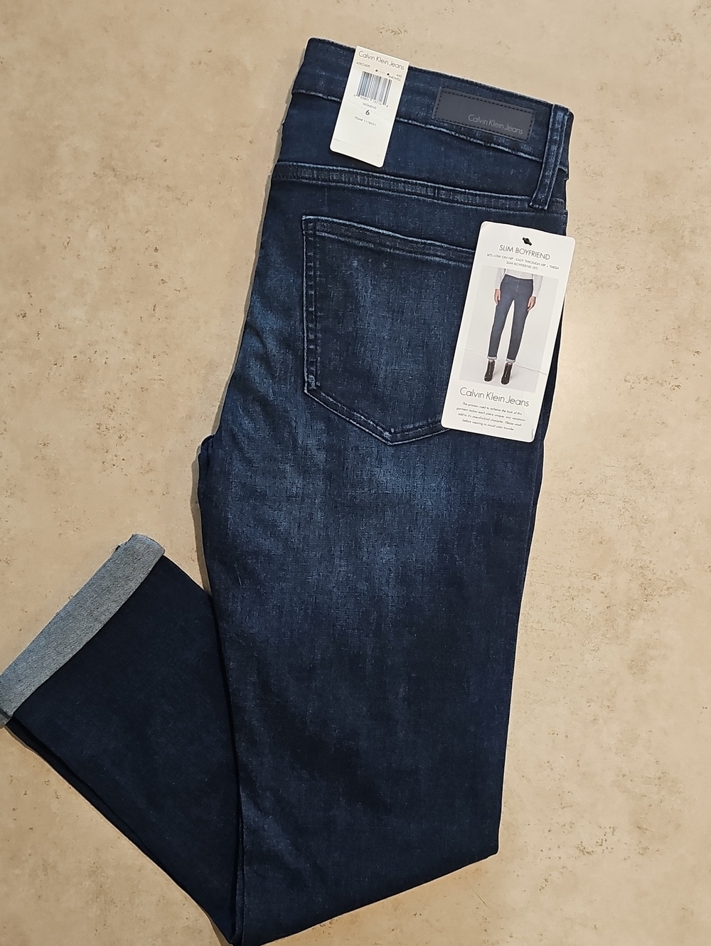 Calvin Klein Dark Indigo Slim Boyfriend Jeans